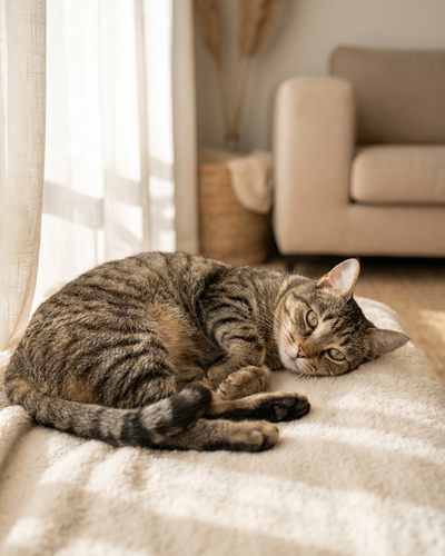 Customer sharing how her nervous cat became calmer with daily chews